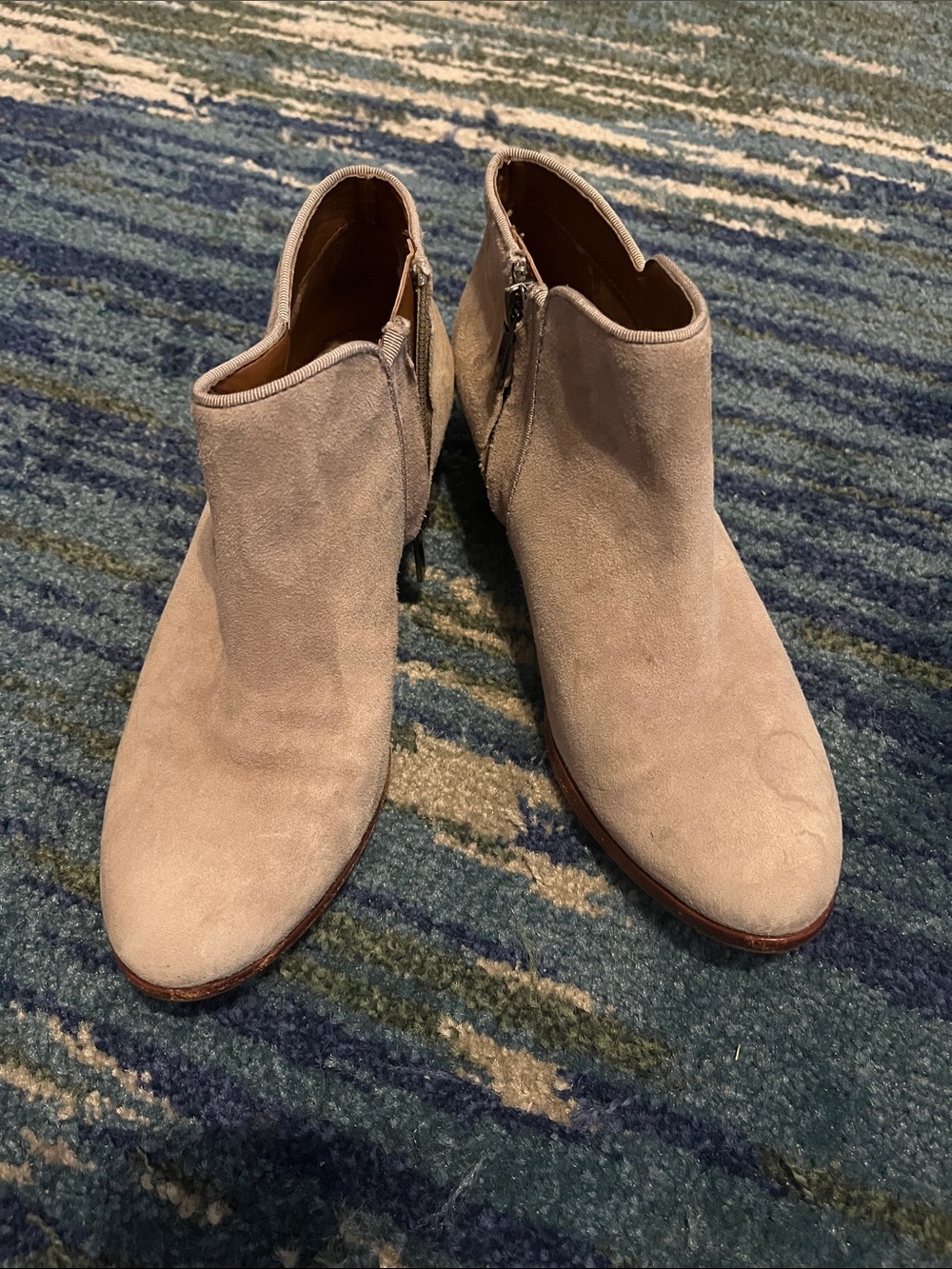 Sam Edelman Light Taupe Suede Ankle Booties